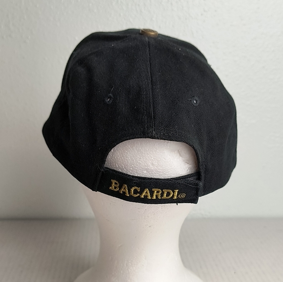 Bacardi Baseball Cap Hat Men's Black Embroidery Bat Logo Head Wear - Picture 3 of 7